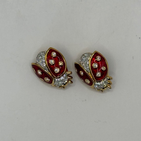 Vintage Swarovski enamel and Austrian crystal ladybug pin. Excellent Condition. - Picture 11 of 11